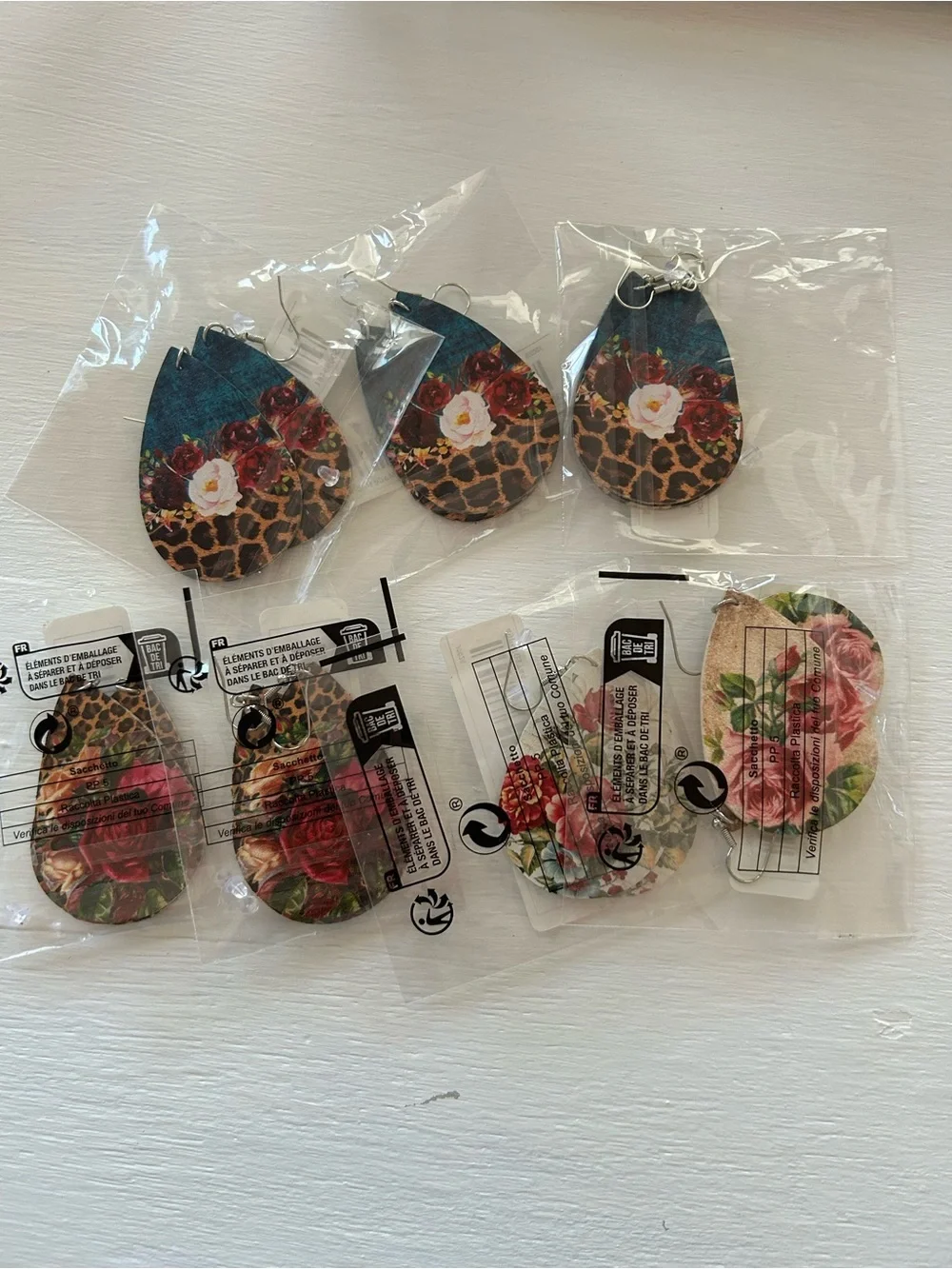 Set of 7 Floral Earrings